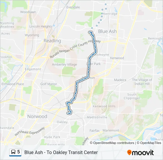 5 Bus Line Map