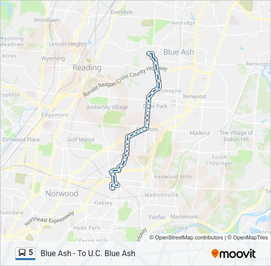 5 Bus Line Map