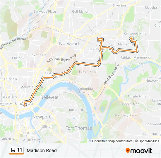 11 Bus Line Map
