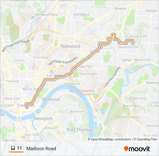 11 Bus Line Map