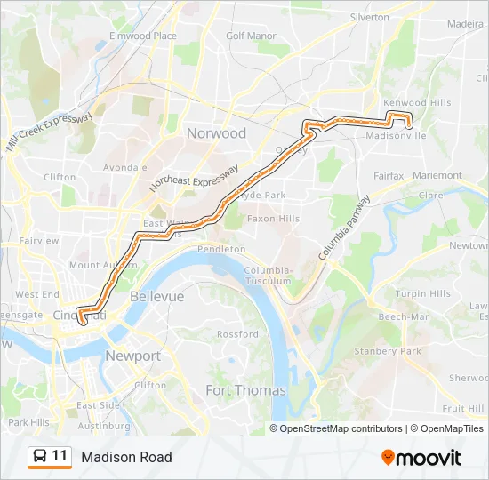 11 Bus Line Map