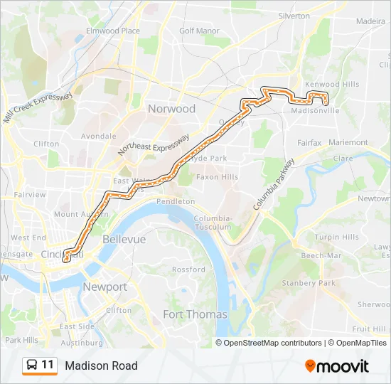 11 Bus Line Map