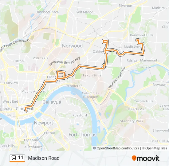 11 Bus Line Map