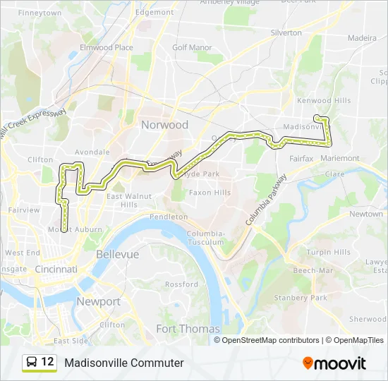 12 Bus Line Map