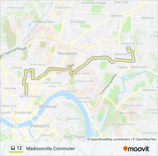 12 Bus Line Map