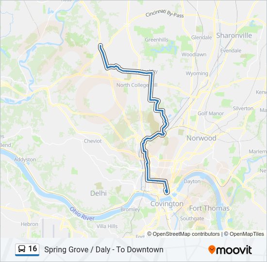 16 bus Line Map