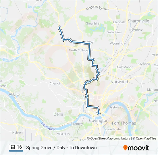 16 Bus Line Map