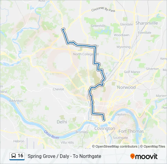 16 Bus Line Map