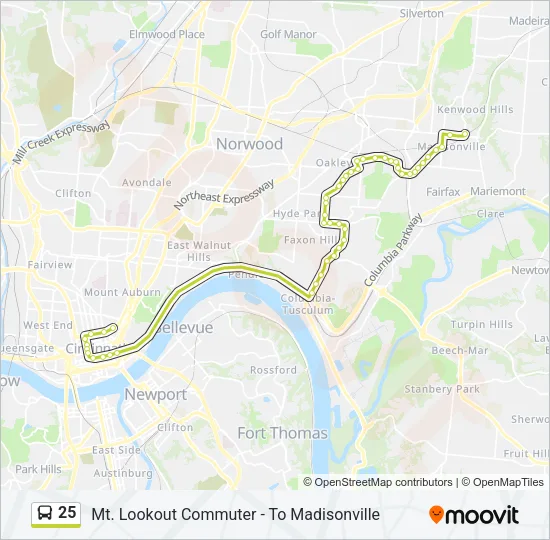 25 Bus Line Map