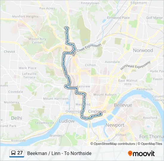 27 Bus Line Map
