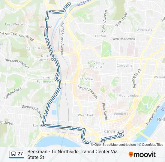 27 Bus Line Map