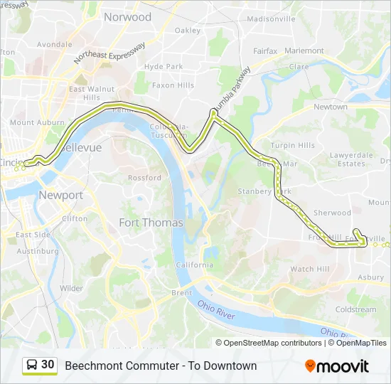 30 Bus Line Map