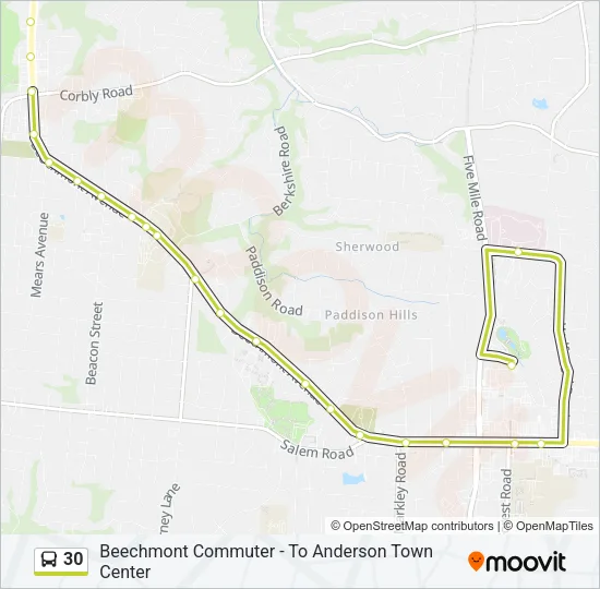 30 Bus Line Map