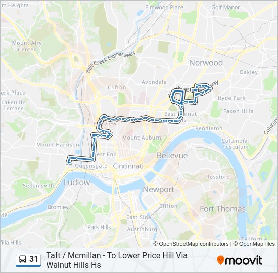 31 bus Line Map