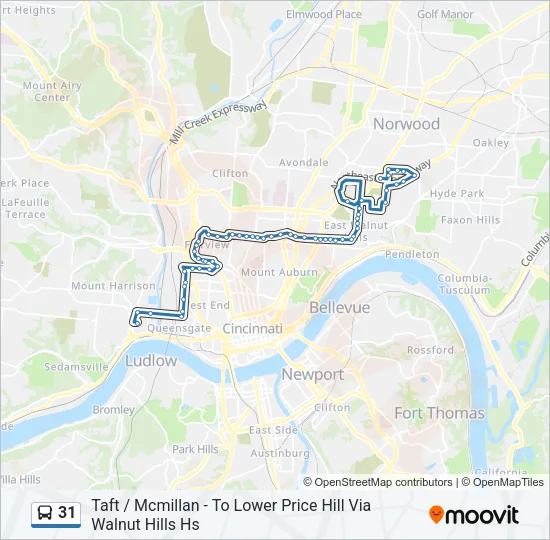 31 Bus Line Map