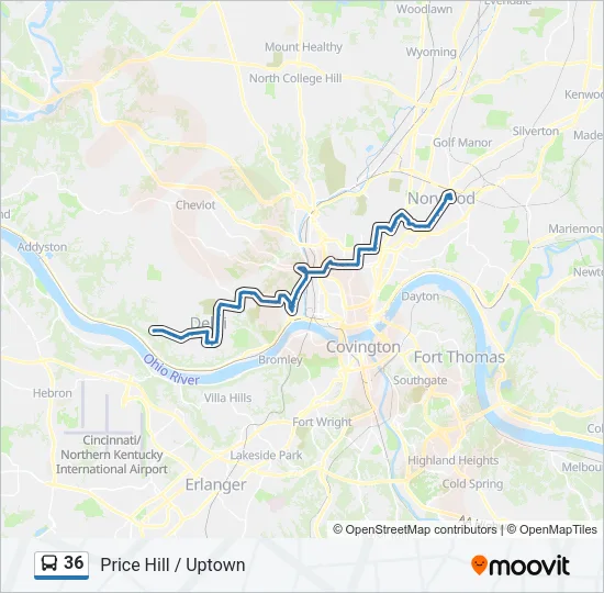 36 Bus Line Map