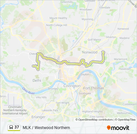 37 Bus Line Map