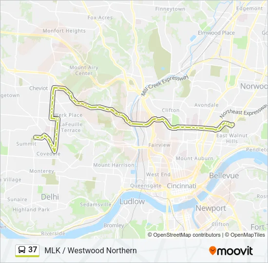 37 Bus Line Map
