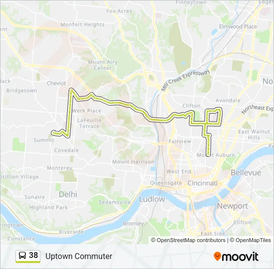 38 Bus Line Map