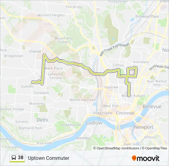 38 Bus Line Map