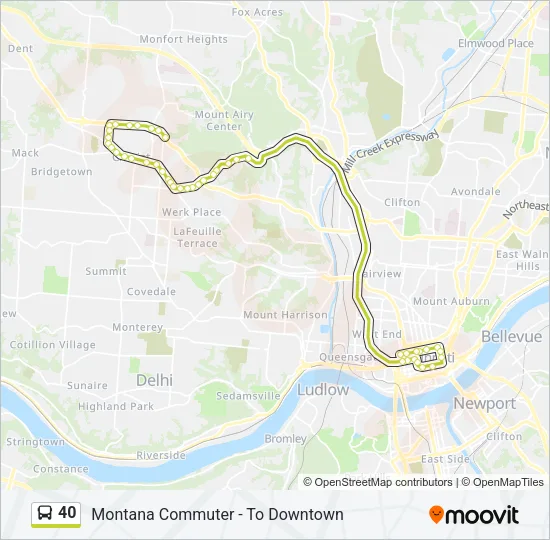 40 Bus Line Map