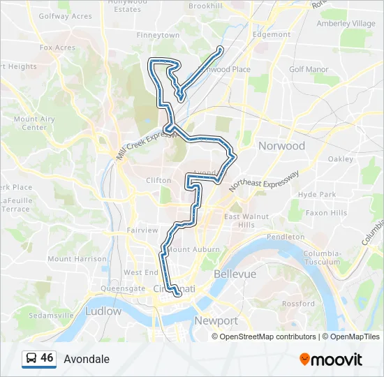 46 Bus Line Map