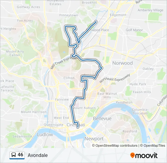 46 Bus Line Map