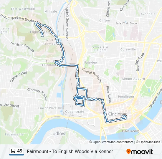 49 Bus Line Map