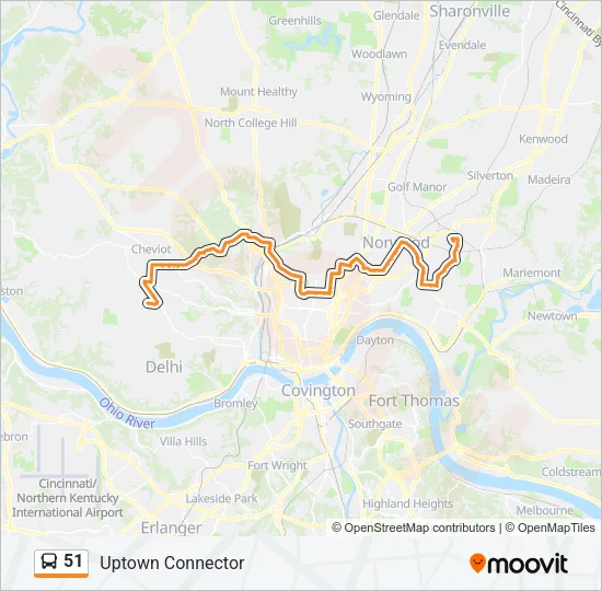 51 Bus Line Map