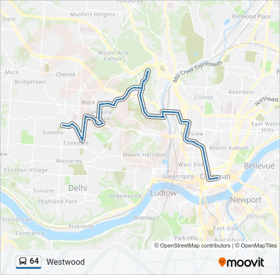 64 Bus Line Map