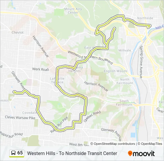 65 Bus Line Map