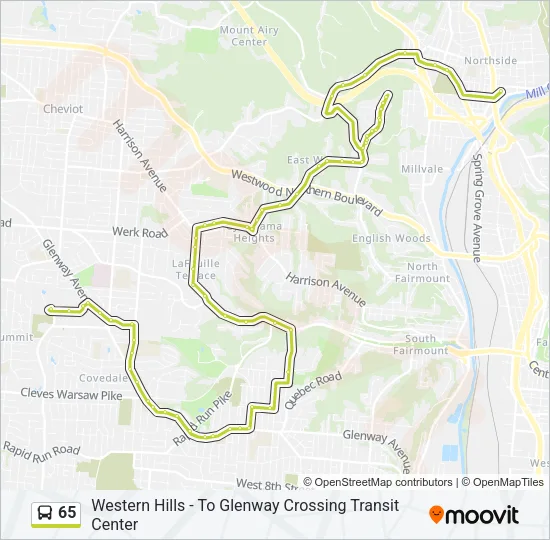 65 Bus Line Map
