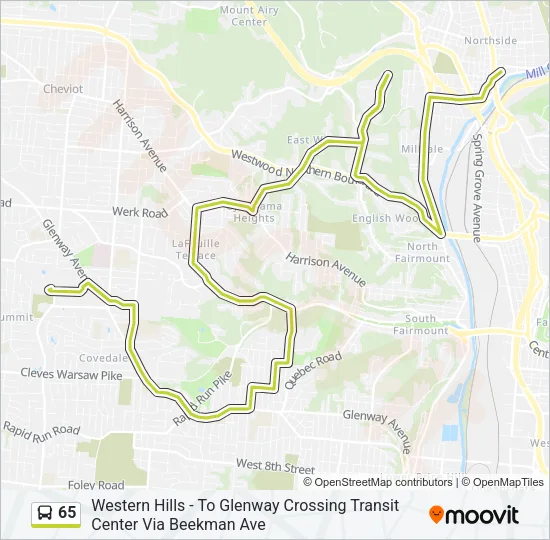 65 Bus Line Map