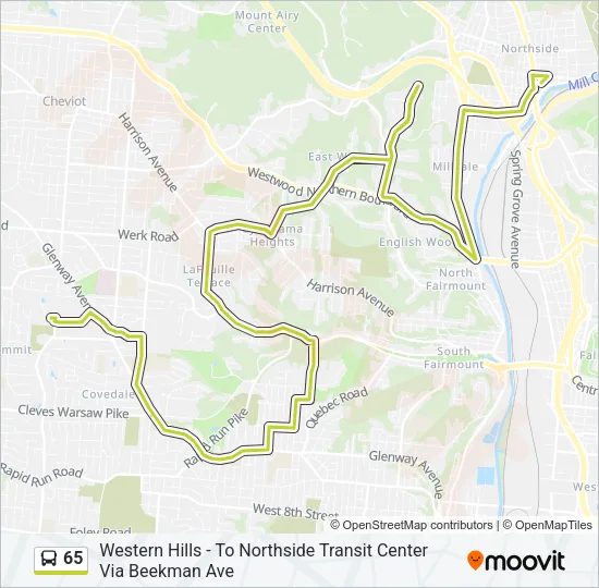 65 Bus Line Map