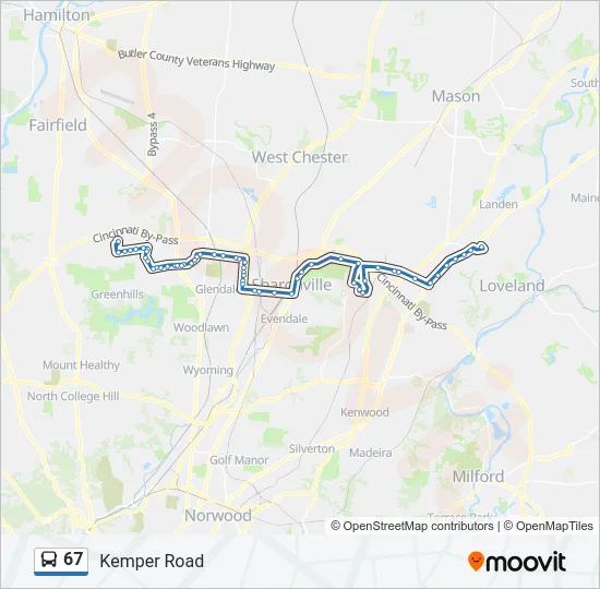 67 Bus Line Map
