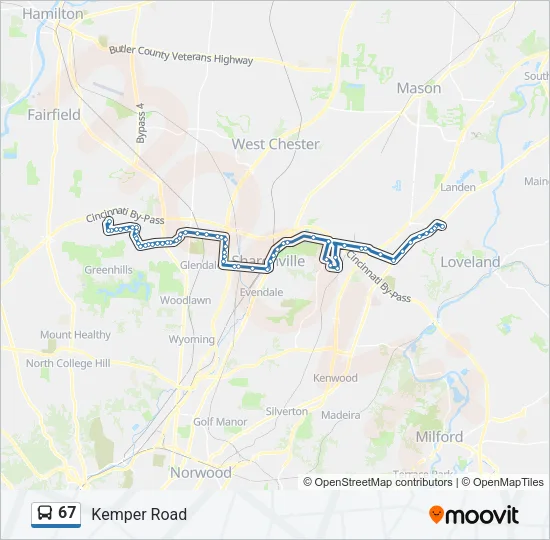 67 Bus Line Map