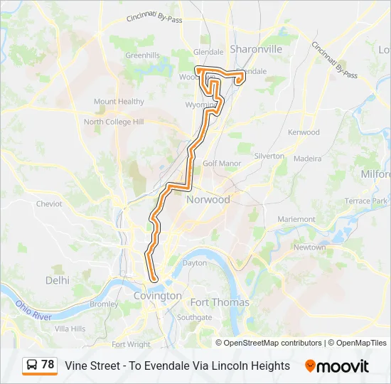 78 Bus Line Map