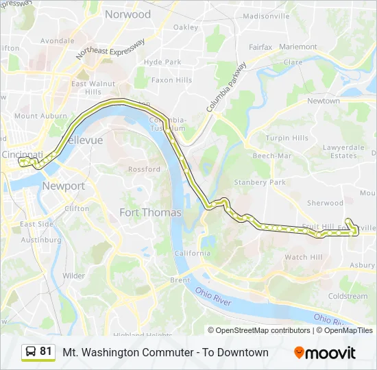 81 Bus Line Map