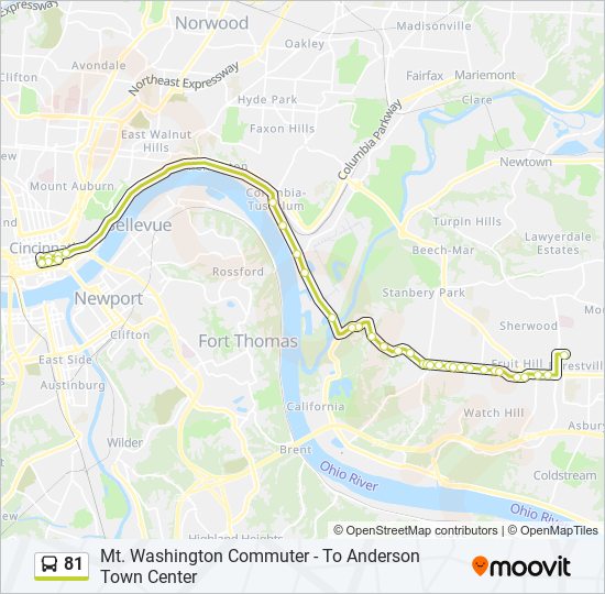 81 bus Line Map