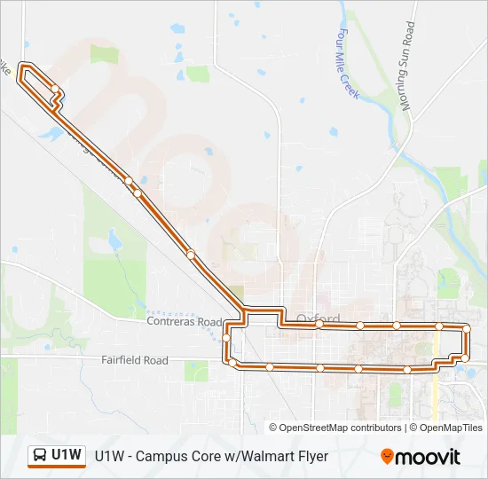U1W Bus Line Map