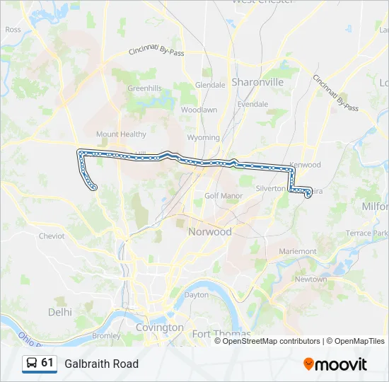 61 Bus Line Map