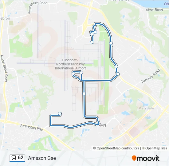 62 Bus Line Map