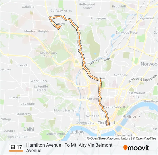17 Bus Line Map
