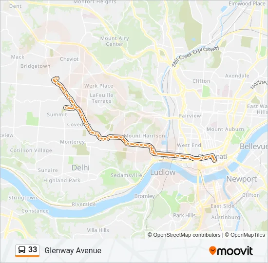 33 Bus Line Map