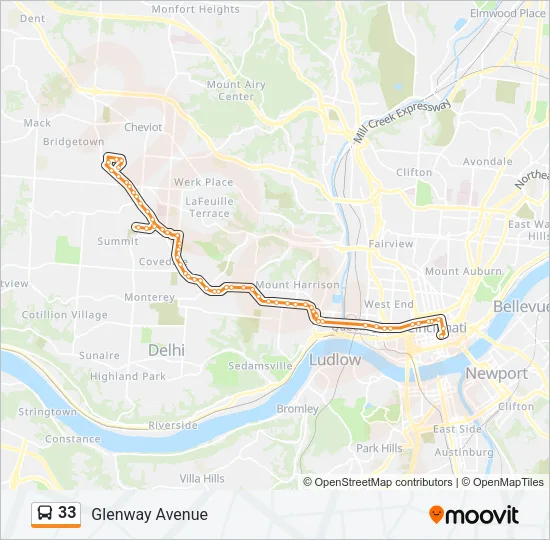 33 Bus Line Map