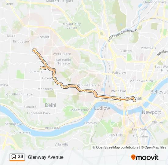 33 Bus Line Map