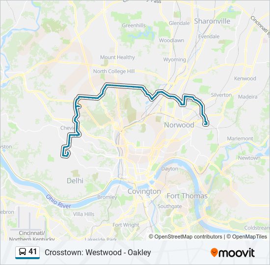 41 Route: Schedules, Stops & Maps - 41 Western Hills - Oakley Crosstown  (Updated)