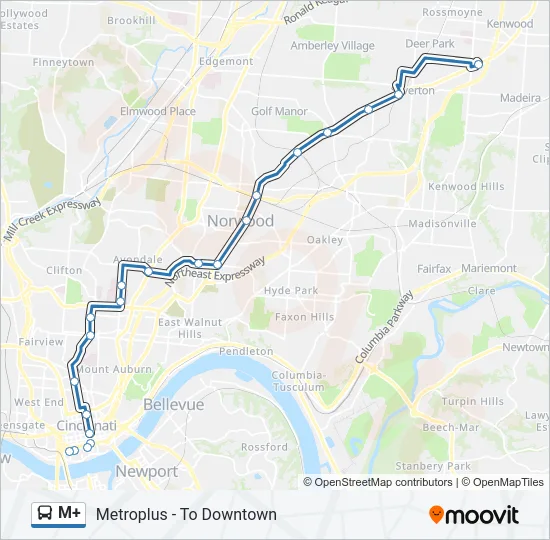 M+ Bus Line Map