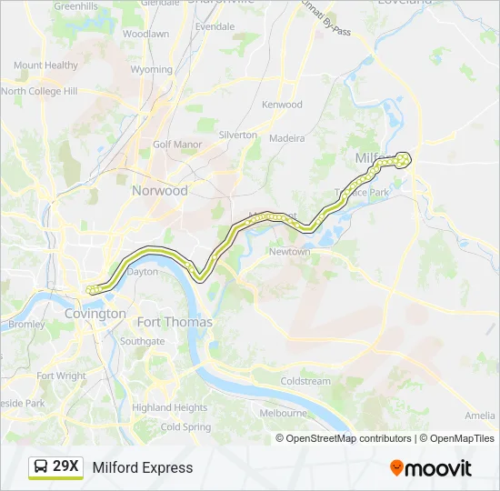 29X Bus Line Map
