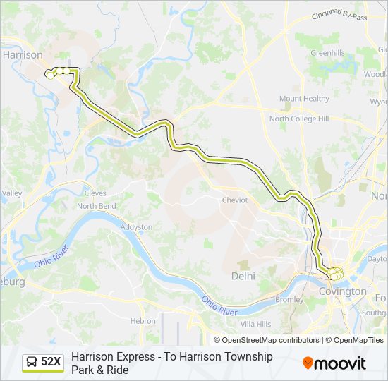 52X bus Line Map